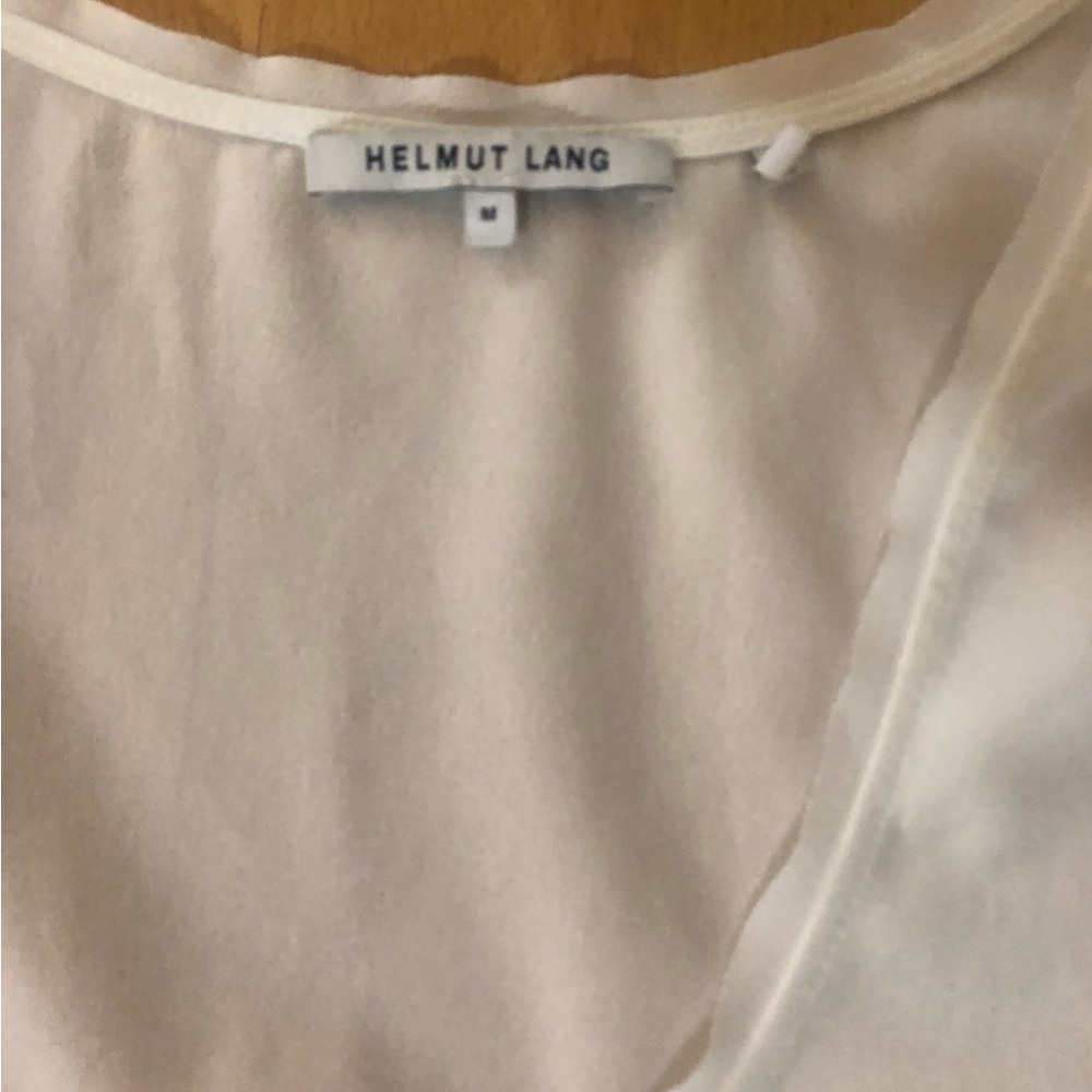 Helmut Lang Cream Sheer Silk Blouse